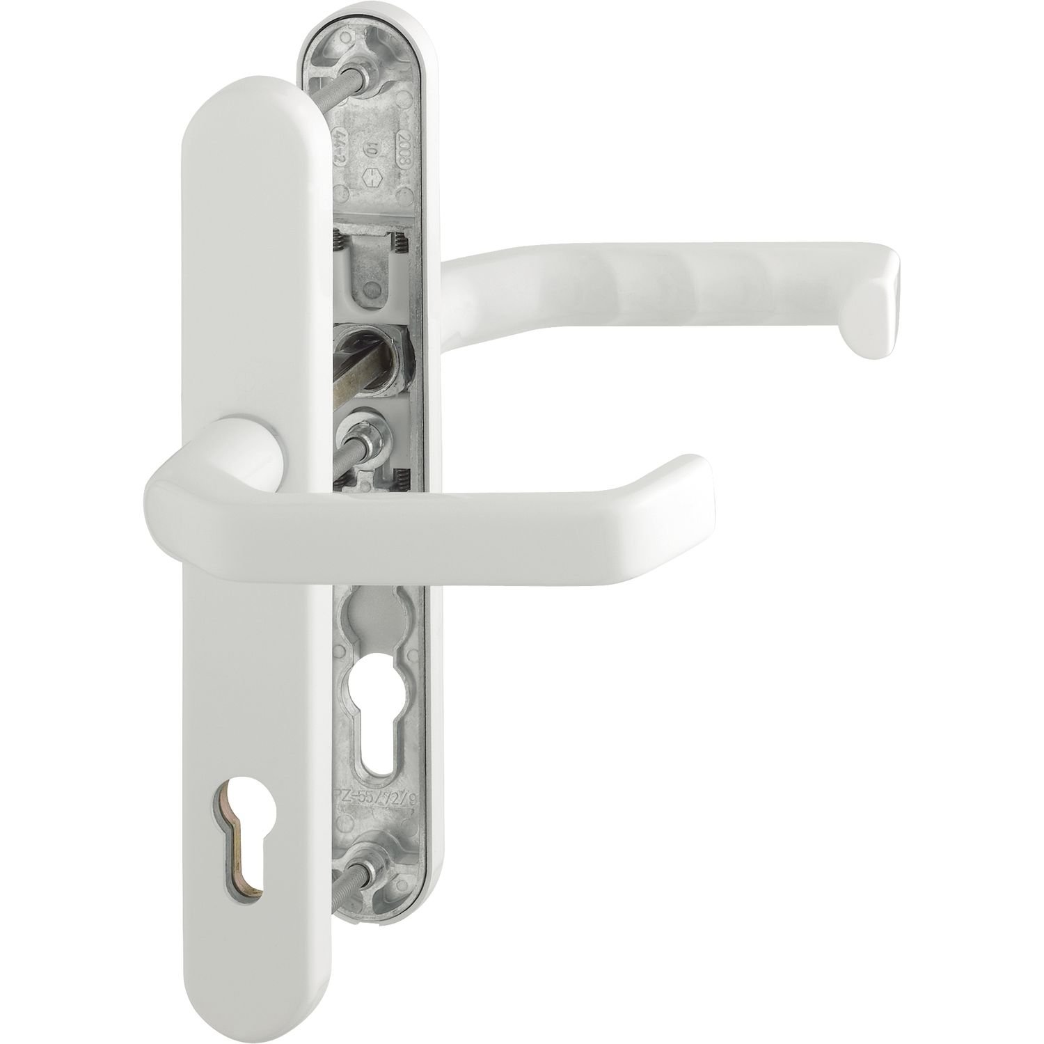 HOPPE Liverpool Door Handle Set, PZ 92 mm, Narrow Shield, White, Door Handle