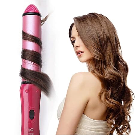 Wazdorf 2-in-1 Ceramic Plate Essential Combo Beauty Set of Hair Straightener and Plus Curler hair curler for women, hair straightner for women, hair straightener and curler (Pink)