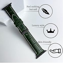 Green Alligator Watch Strap Compatible with Apple