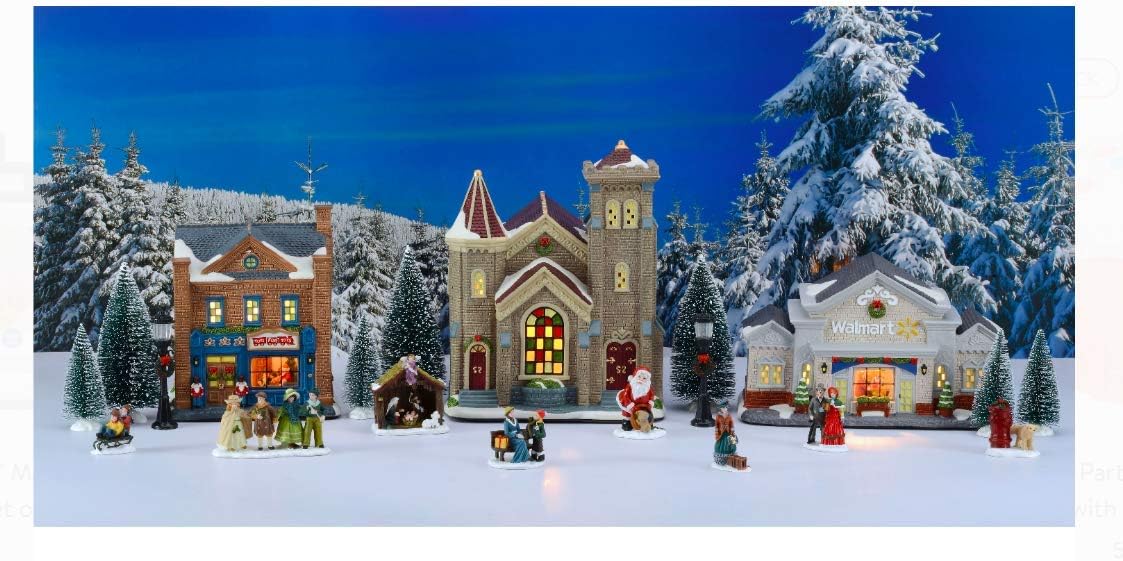 walmart christmas village train