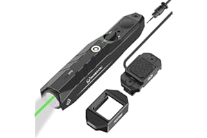 DARKFANG Tactical Flashlight and Green Laser Combo for Rifle, 1450 Lumen Weapon Light with Remote Switch for Mlok Rail
