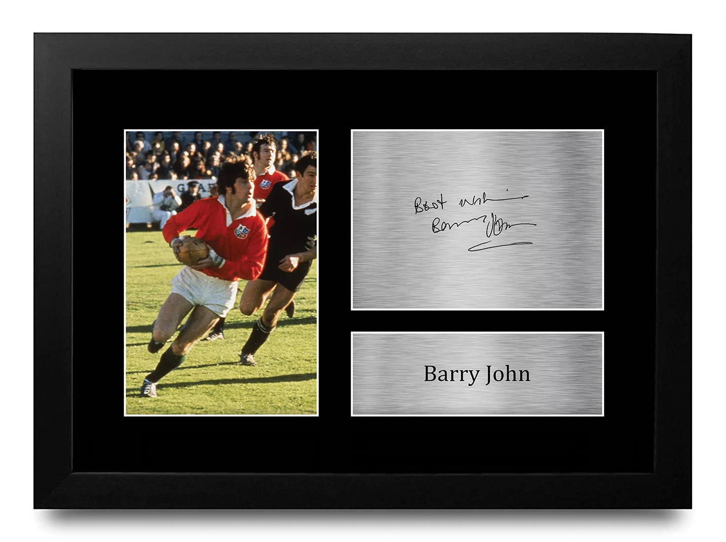 HWC Trading FR A4 Barry John British Lions Gifts Printed Signed Autograph Picture for Rugby Union Fans - A4 Framed