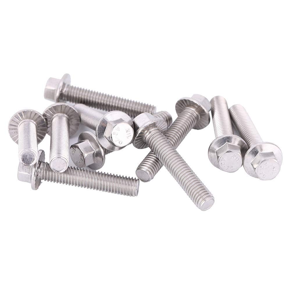 10pcs M8 Stainless Steel Flange Screw, Flange Bolt SS304 Hex Drive Flange Screws Cap Head Washer Bolts Hex Flange Screws Bolts Fasteners (M8*40)