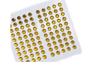 KRAFTGENIUS ALLSTARCO 4mm SS16 Amber Self Adhesive Acrylic Rhinestones Plastic Face Gems Stick On Body Jewels for DIY Cards and Invitations Crafts Bling Sticker - 5 Sheets - 500PCS