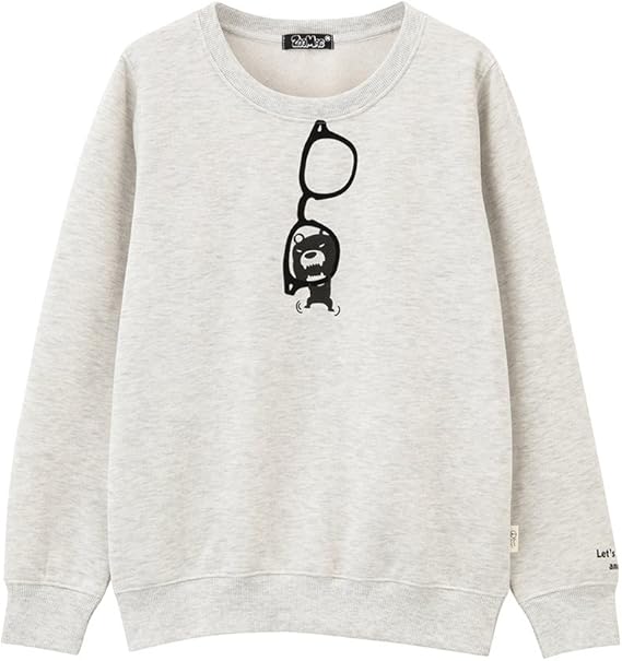Amazon Zoomac ズーマック Bear Boy クマ メガネプリント裏起毛トレーナー Ej175 Wc087 レディース トレーナー パーカー 通販