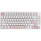 EPOMAKER QK81 75% Wireless Mechanical Gaming Keyboard, QMK/VIA Programmable and Hot-Swappable, 81 Keys with Metal Knob, 2.4Ghz/BT/USB, Creamy Gasket-Mount, RGB Backlight (White, Wisteria Switch)