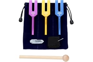 Cenroelon Tuning Forks Set 4096 Hz 4160 Hz 4225 Hz for Sound Healing, Musical Instrument, Sound Vibration Tools, B Easy Insta