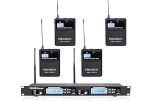 KOMISON Mono Wireless in Ear Monitor System, Professional IEM System Transmitter and Bodypack Receiver for Studio, Guitar, DJ, Live Performance 164Ft