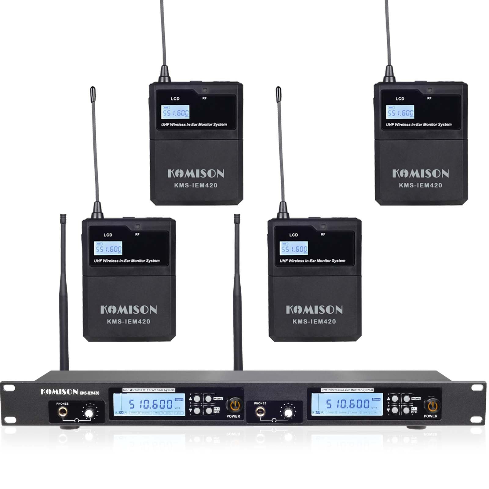 Photo 1 of KOMISON Mono Wireless in Ear Monitor System, IEM System, Professional IEM System Transmitter and Bodypack Receiver iems for Studio, Guitar, DJ, Live Performance 164Ft