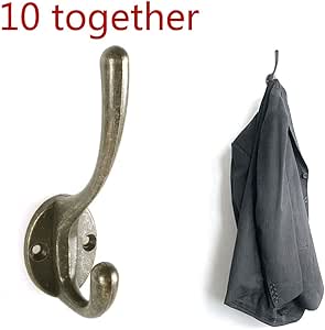 ipac251t 10pcs Vintage Estilo Antiguo Sombrero Colgador Doble Hierro