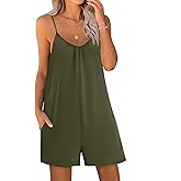Ekouaer Womens Summer Casual Sleeveless Romper Adjustable Spaghetti Strap Shorts Jumpsuits with Pockets 2025 Clothes