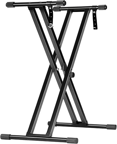 CAHAYA Heavy Duty Keyboard Stand Double X for 61 76 88 Key Pianos