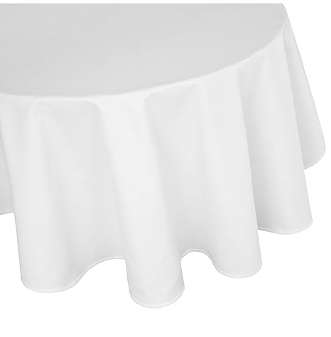 Damast Tischdecke 100% Baumwolle Weiss Oval 160 x 220 cm Größe auswählbar Gastro Edition