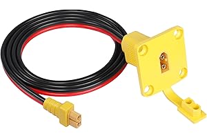 CERRXIAN 3.2ft 12AWG XT60 Male to Female Mount Panel Cable XT60 Male Plug with Mout Panel to Female Wire for RC Lipo Battery FPV Drone