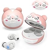 Instiwitt Cute Pink Frog, Children's Wireless Earbuds, Bluetooth Earphones for Boys and Girls with Microphone, Fast Charging, Suitable for Mobile Phones/iPads/Tablets/Travel/Fitness