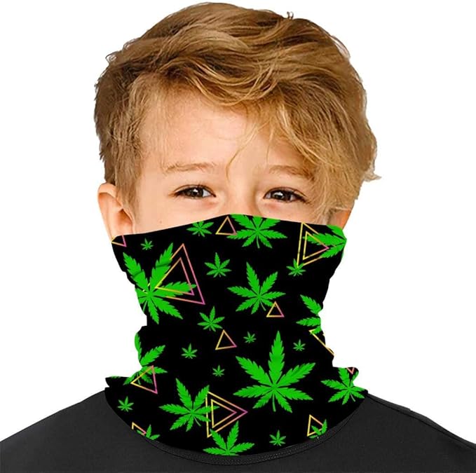 Hittoliy Marijuana Green Weed Face Masks Dust Tube Neck