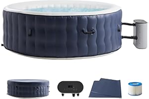4-6 Person Inflatable Hot Tub Portable Spa with 120 Air Jets & Manual Control Panel, Energy-Efficient Thermal Cover, 71" x 24