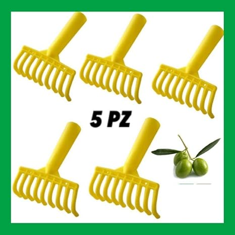 Rastrello a pettine per raccolta olive in pvc h 17 cm 9 denti con pred