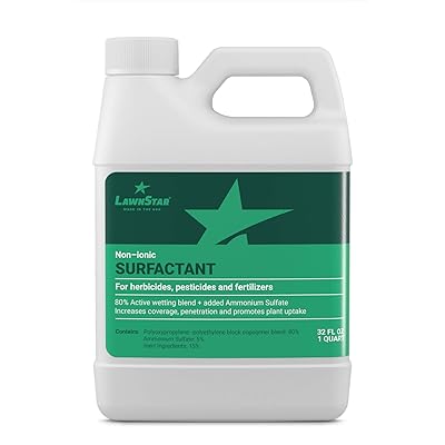 LawnStar Non-Ionic Surfactant + 5% AMS for Herbicides, Pre-Emergents & Fertilizers (32 OZ) &ndash; Increase Coverage, Penetration, Prevent Rolloff and Maximize Product Performance &ndash; American Made