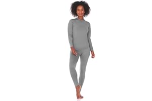 Thermajane Long Johns Thermal Underwear for Women Fleece Lined Base Layer Pajama Set Cold Weather