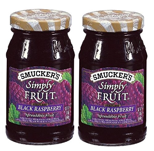 Smucker's Seedless Black Raspberry Simply Fruit Spread (2 Pack) 10 oz Jars