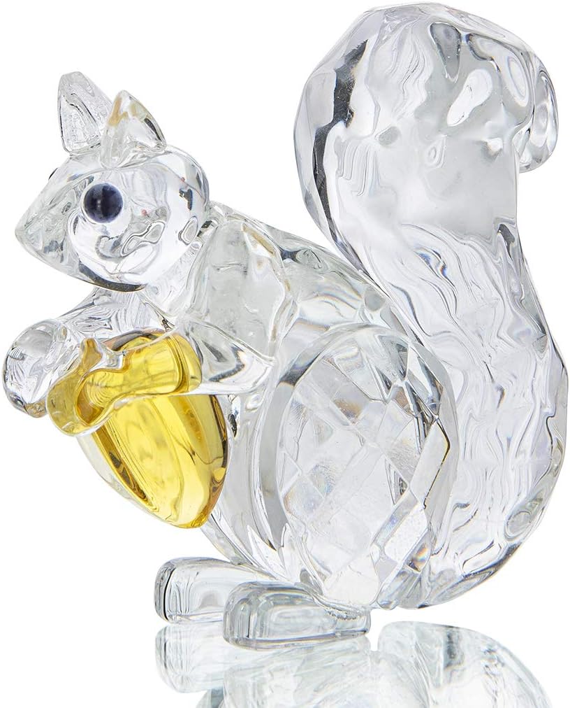 H&D Crystal Animals Squirrel Collectible Figurine Paperweight Table