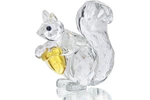H&D HYALINE & DORA Crystal Animals Squirrel Collectible Figurine Paperweight Table Centerpiece Ornament