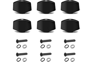 MAXCHEER 6PCS Metal Small Square Shape Guitar Tuning Peg Tuners Machine Head Replacemen Buttons knob Handle Tip (Black Small)
