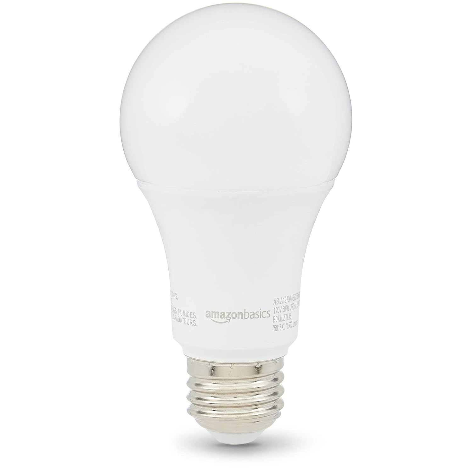 AmazonBasics 100W Equivalent, Soft White, Non-Dimmable, 10,000 Hour Lifetime, A19 LED Light Bulb | 16-Pack