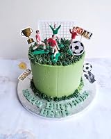 Anniversary House Football Cake Topper Set 9pcs 7 Players 2 Goals UK Designed view 6