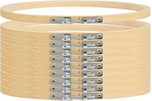 10PCS Round Embroidery Hoops 10 Inch Large Embroidery Frames Adjustable Bamboo Circle Cross Stitch Hoop Ring Wood Embroidery 