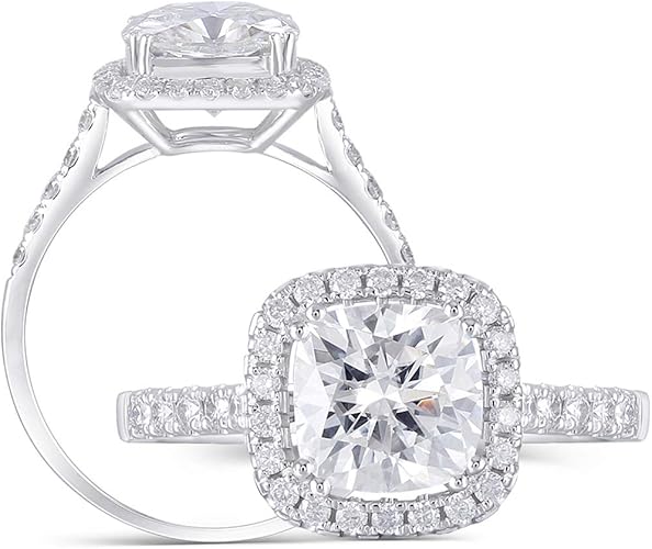 Amazon Com Doveggs Solid 14k White Gold Center 2ct 7 5mm G H I