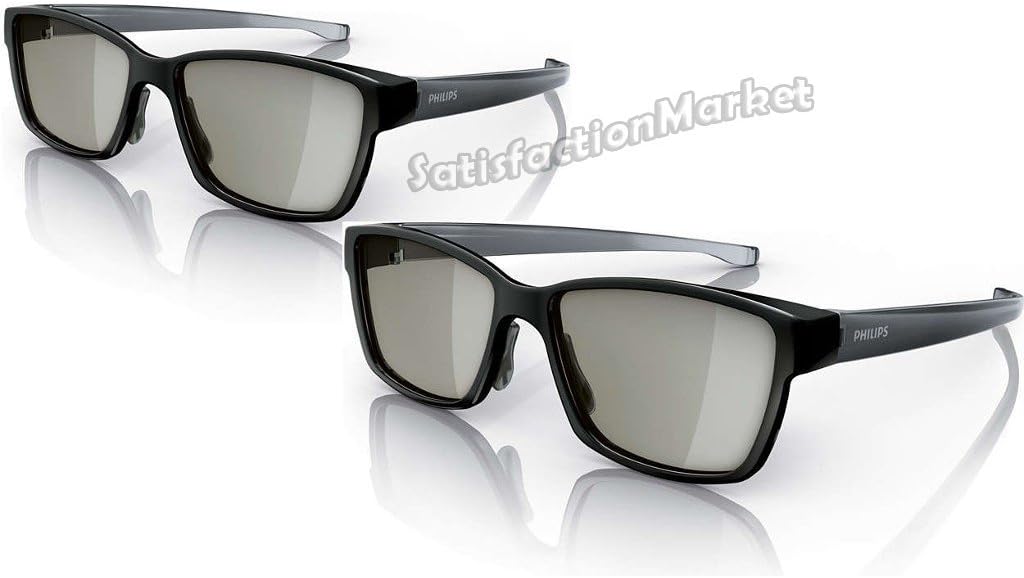 Philips PTA436 Active 3D glasses for Philips 3D TVs, Original Genuine Philips Brand, 2 Pcs in box