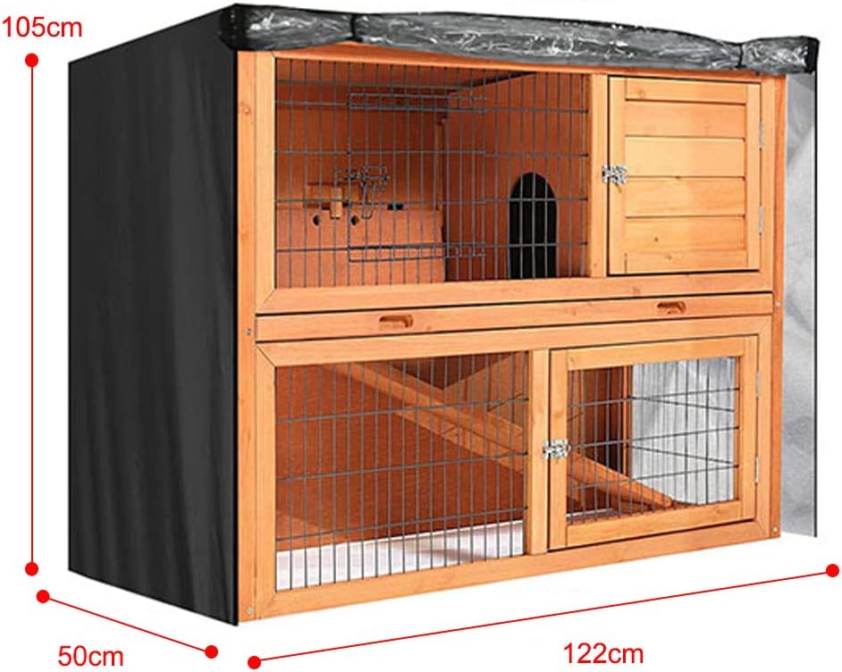 Excerando Rabbit Hutch Cover,Durable 210D Rabbit Cage Cover Double