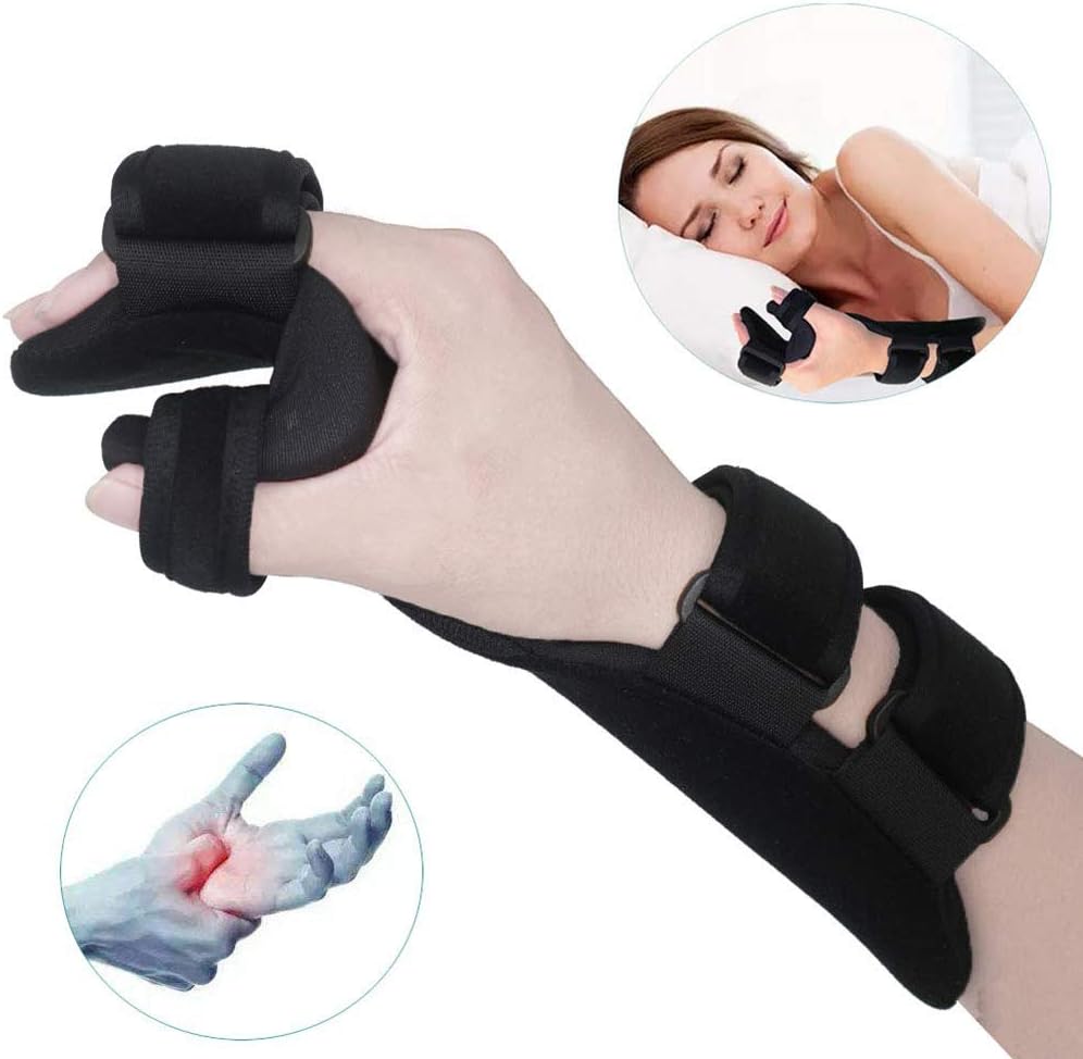 GzxLaY Soft Resting Hand Splint Night Wrist Splint, Fracture Fixation Scaffold, Support Immobilizer, for Hand Training Sprain Arthritis Splint Support Hard Fracture,left,M