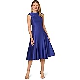 Adrianna Papell Womens Roll Neck Mikado Dress