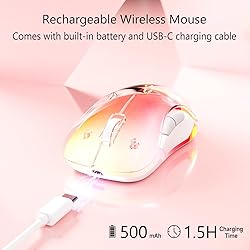 memzuoix 2.4G LED Wireless Mouse, Rechargeable