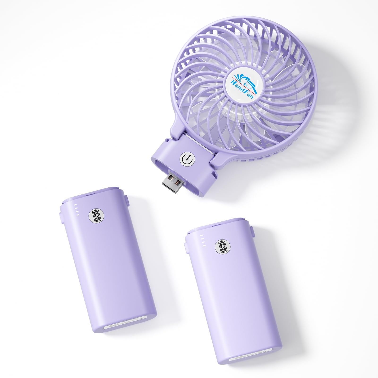 Photo 1 of HandFan 10400mAh Personal Handheld Fan, 40Hrs Long-Lasted Hand Fan Rechargeable, Mini Cooling Fans Foldable, Heavy Duty Battery Fans Portable for Travel Beach Concerts Cruise Makeup(Purple)