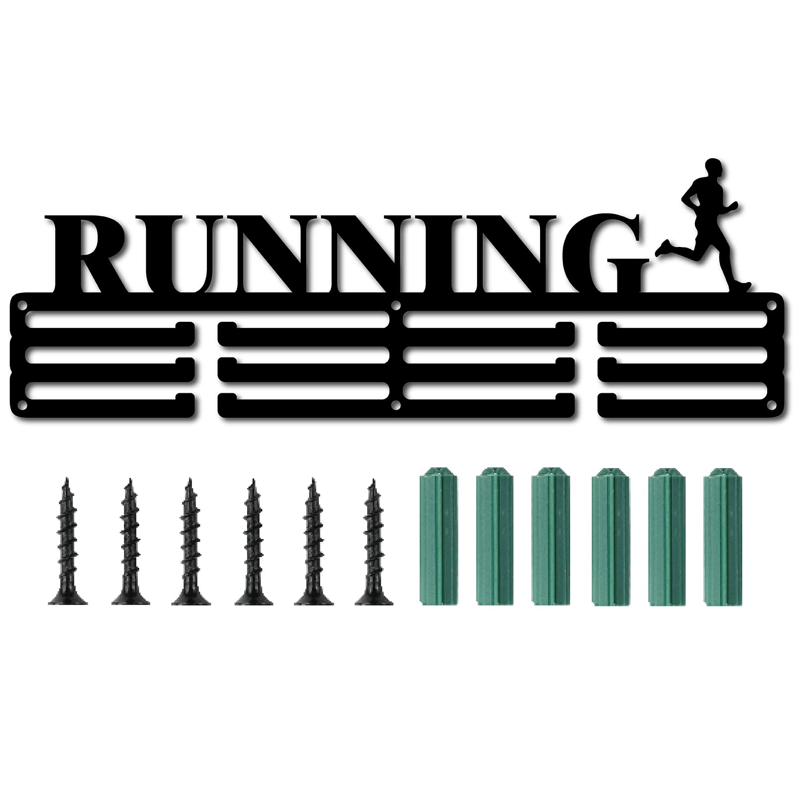 CREATCABIN Medal Holder Sport Running Athlete Medals Hanger Display Stand Wall Mount Hanger Decor Holders for Runners for Home Badge 3 Rung Medalist Runner Soccer Gymnastics Over 60 Medals