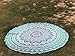 raajsee Green Ombre Round Beach Tapestry Hippie/Boho Beach Blanket Roundie/Indian Cotton Throw Bohemian Round Table Cloth/Yoga Mat Meditation Picnic Rugs 69 inch Circle
