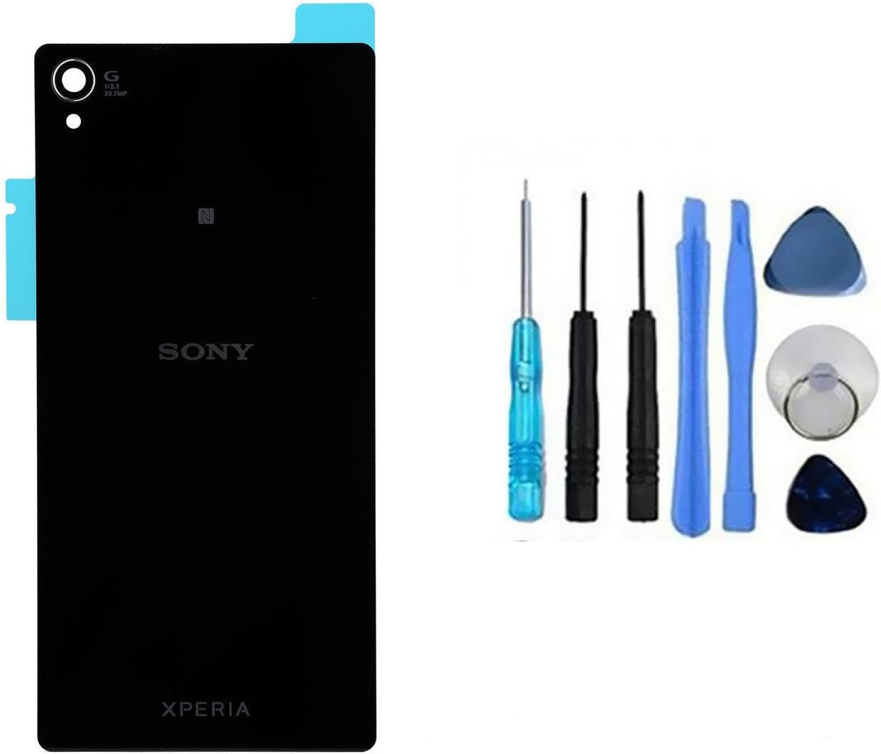 [IRM] Back Cover Housing For Sony Xperia Z Z1 Z1 Compact Z2 Z3 Z3 Comact M2 M4 Aqua With Tape + Free Tools (Xperia Z1 C6902/L39h, Black)