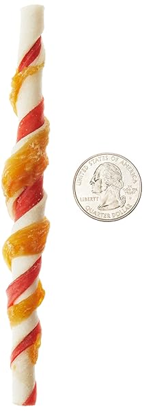 AMAZON BRAND – WONDER BOUND CHICKEN FLAVOR DOG RAWHIDE TWIST STICKS, 70 COUNT, 1.08 POUND (PACK OF 1)