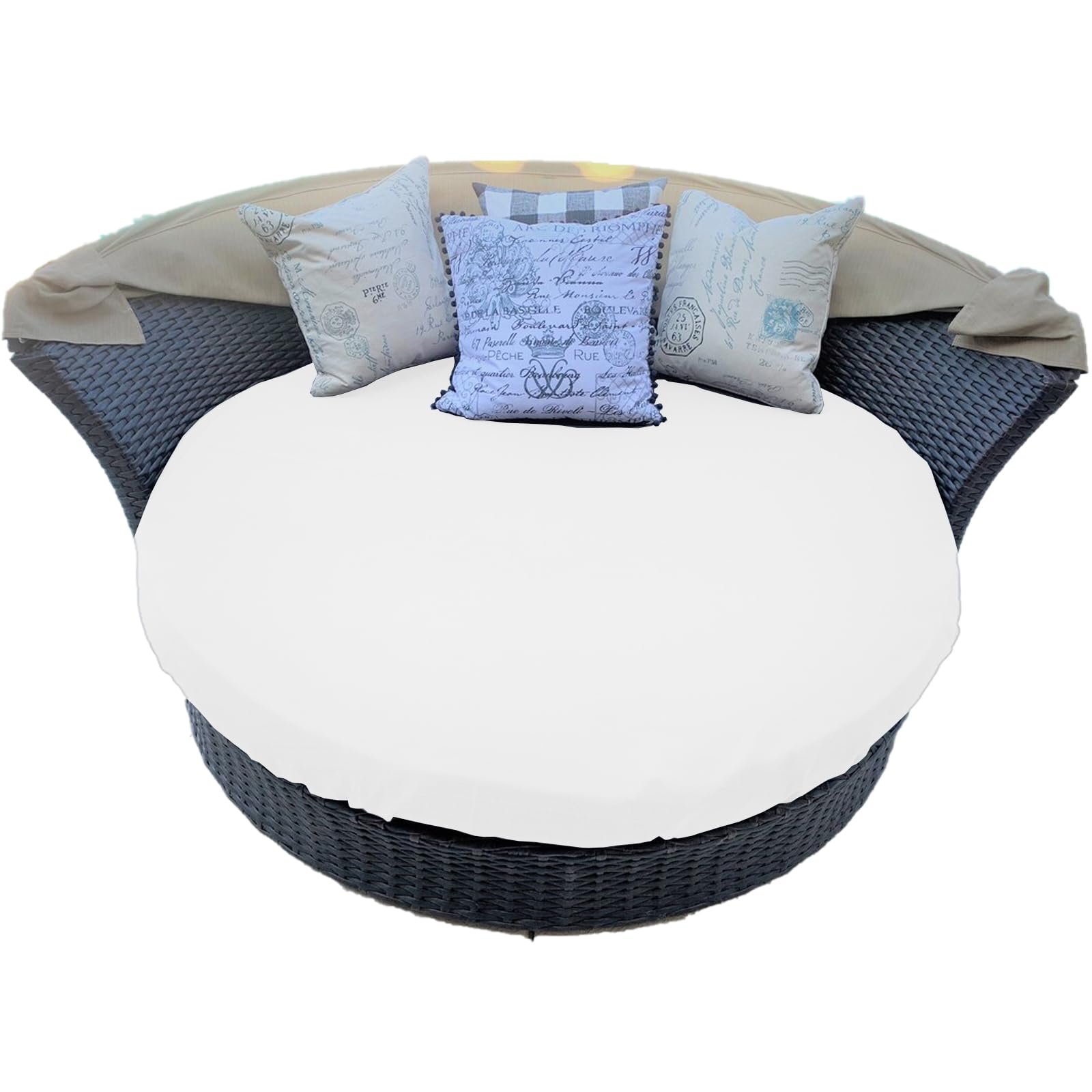 KEKAFU Garden Daybed Cushions Cover Waterproof, Outdoor Daybed Cushion Cover, Daybed Replacement Covers 100% Polyester (Ø260cm)