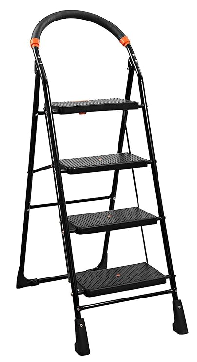 Truphe Anti Skid Foldable Ladder 4 Step Ladder for Home Use Foldable Home Ladder 4 Step Ladder for Office Folding Ladder 4 Step Ladders