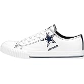 FOCO NFL Womens NFL Ladies Fashion Team Big Logo Low Top White Canvas Sneakers Shoes
