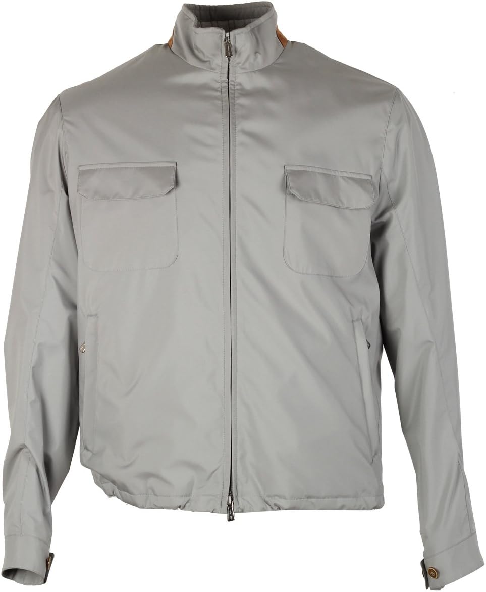 Loro Piana CL Gray Bomber Jack Storm System Coat Size XL Extra Large Outerwear
