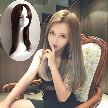 Wig Ladies Long Straight Hair In The Liu Hai Pear Flower Buckle