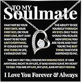 To My Beautiful Soulmate Necklace For Women, Necklace For Wife From Husband, Girlfriend Necklace From Boyfriend, Wife Birthday Gifts From Husband, Gifts Boxes For Women, Soulmate Necklace For Her