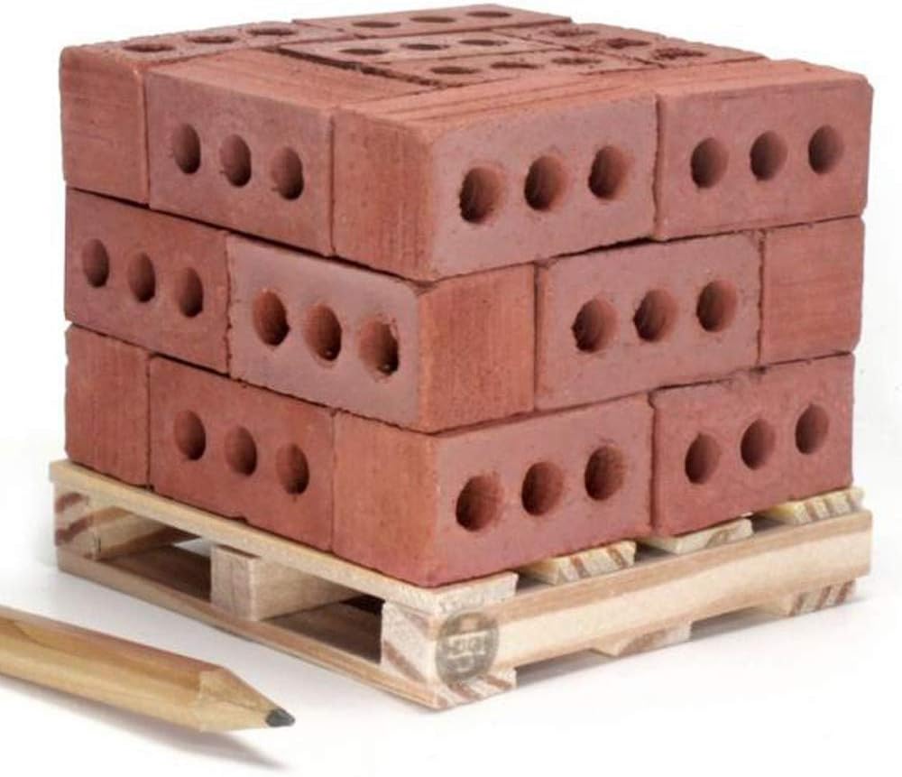 samLIKE 32Pcs Mini Brick Kit, Construction Huge Supplement Set,Tiny Cement Cinder Bricks Architecture Towers Model Toy for Kids (Red)