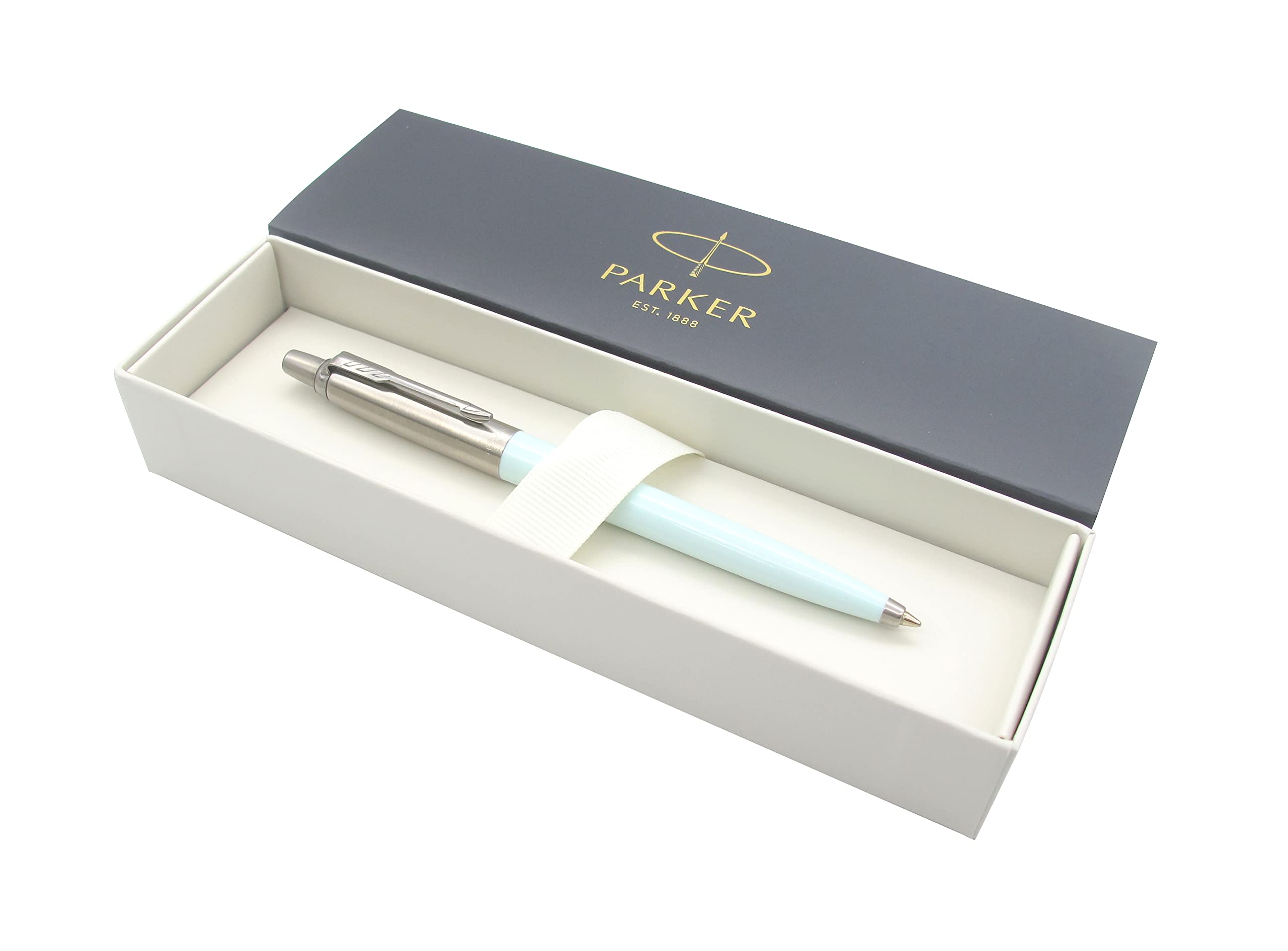 Parker Jotter Stainless Steel Ballpoint Pen | Artic Blue Pastel Finish | Blue Ink | Gift Boxed